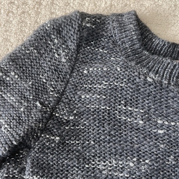 Banana Republic Metallic Cross-Back Pullover Sweater in Steel Grey Size XS - Picture 3 of 11
